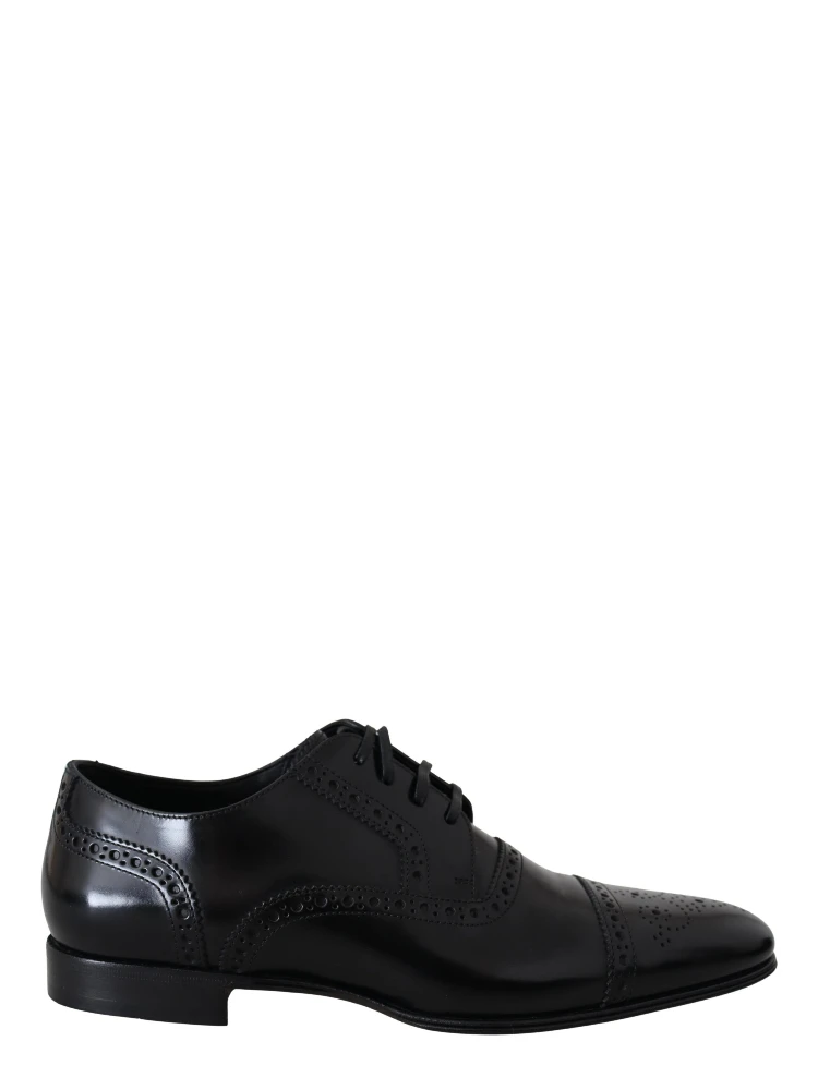 Black Leather Men Derby Formal Loafers Shoes