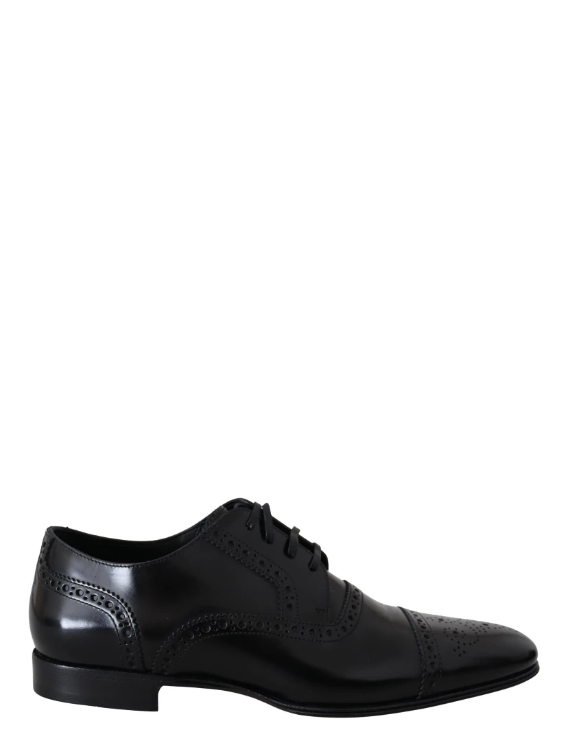 Black Leather Men Derby Formal Loafers Shoes
