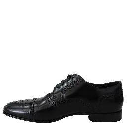 Black Leather Men Derby Formal Loafers Shoes