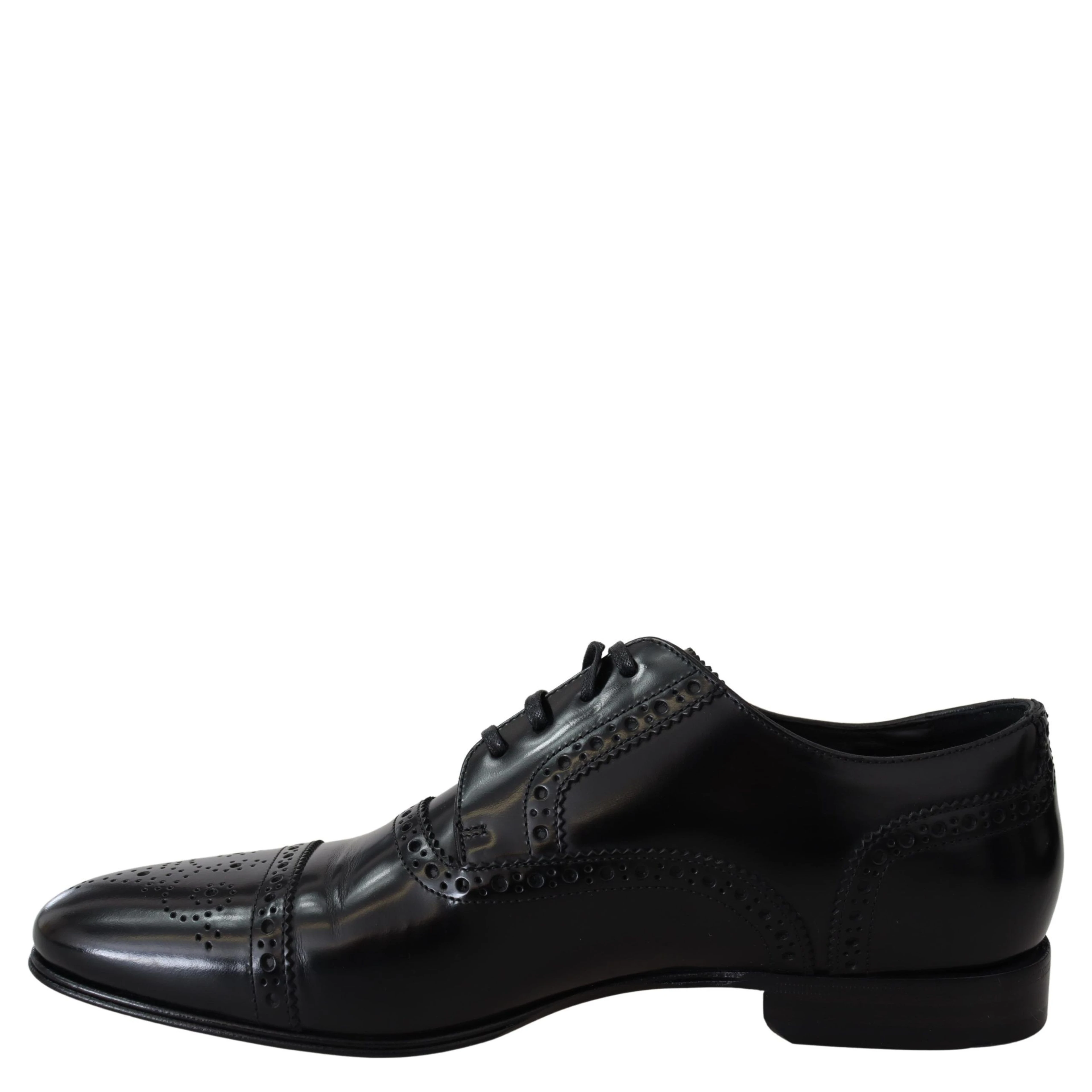 Black Leather Men Derby Formal Loafers Shoes