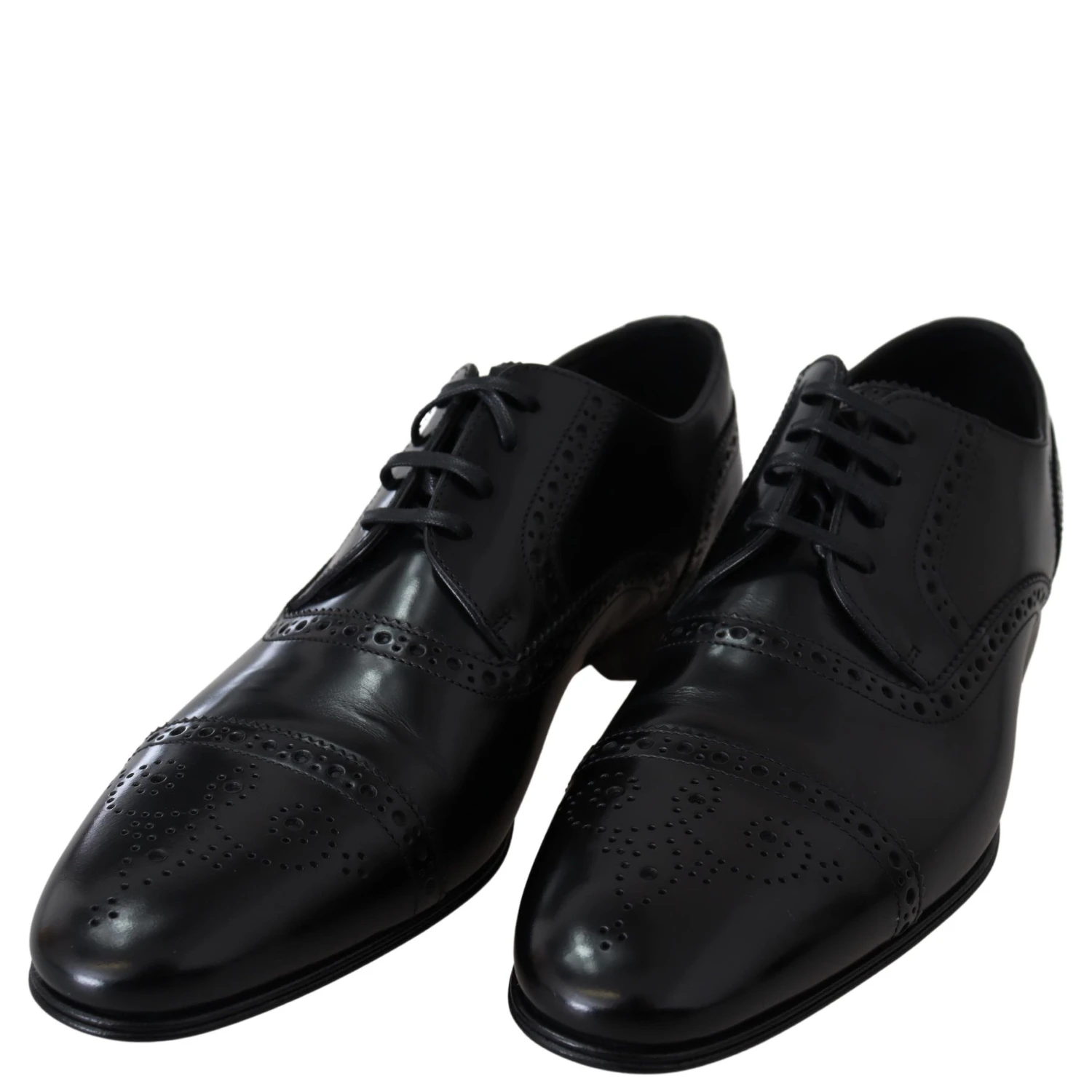 Black Leather Men Derby Formal Loafers Shoes
