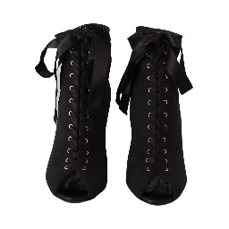 Black Stretch Short Ankle Boots Shoes