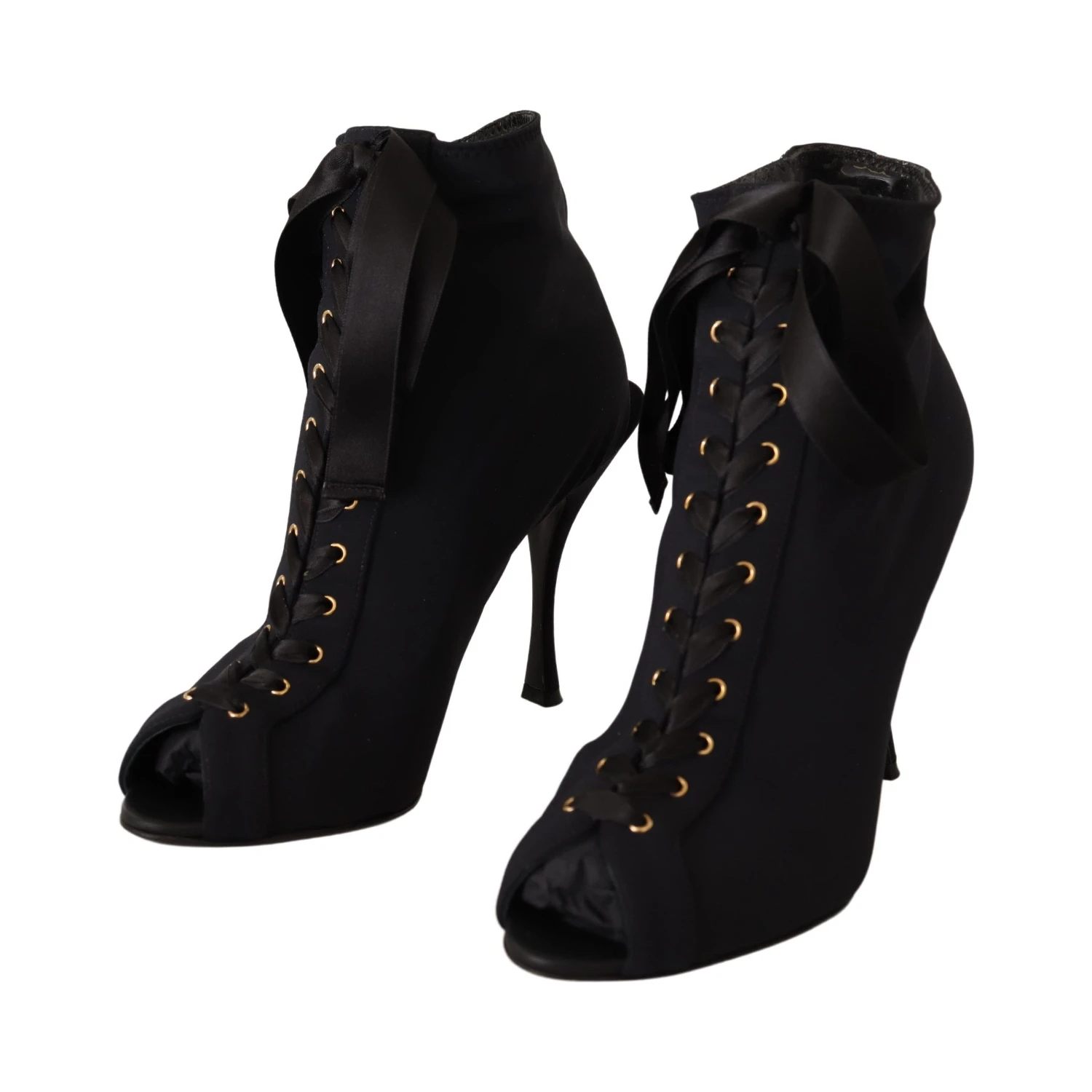Black Stretch Short Ankle Boots Shoes