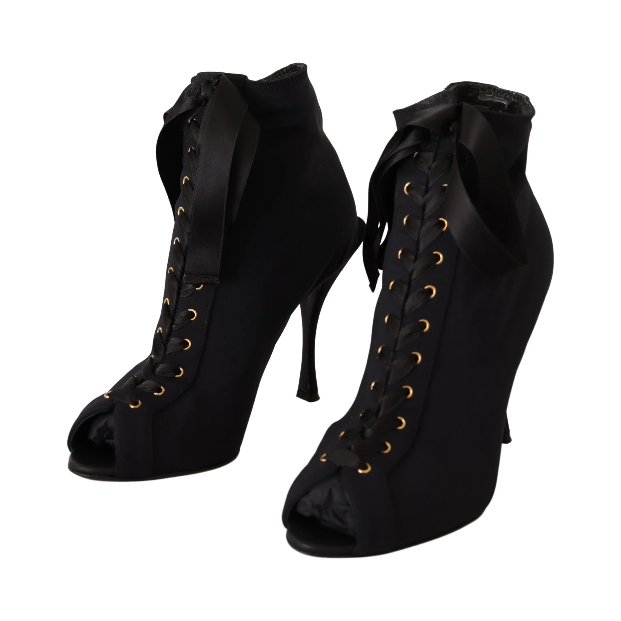 Black Stretch Short Ankle Boots Shoes