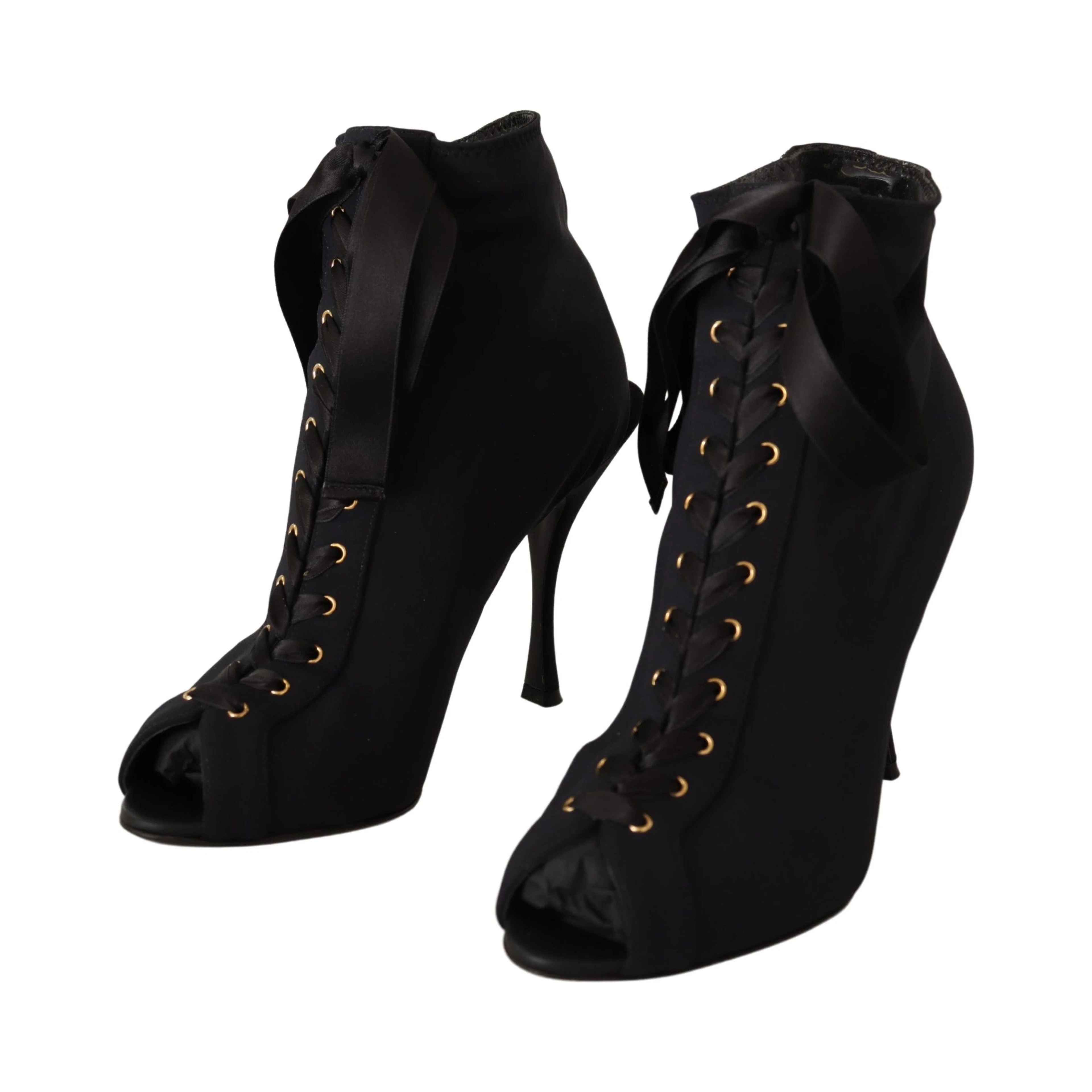 Black Stretch Short Ankle Boots Shoes