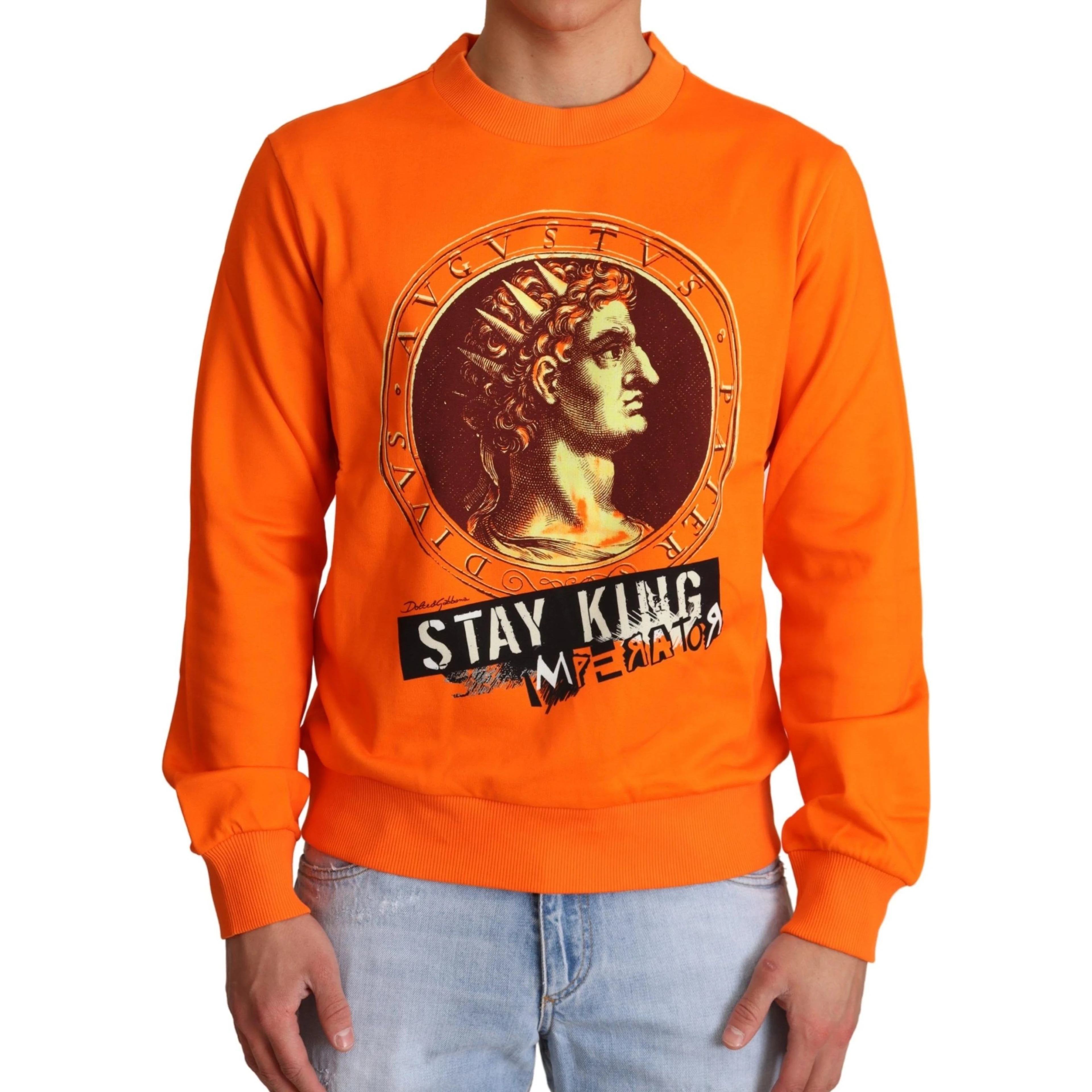 Orange King Ceasar Cotton Pullover Sweater