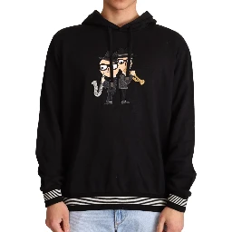 Black Cotton Hooded #dgfamily Sweater