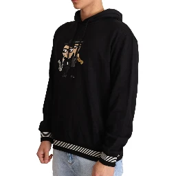 Black Cotton Hooded #dgfamily Sweater