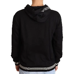 Black Cotton Hooded #dgfamily Sweater