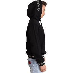 Black Cotton Hooded #dgfamily Sweater