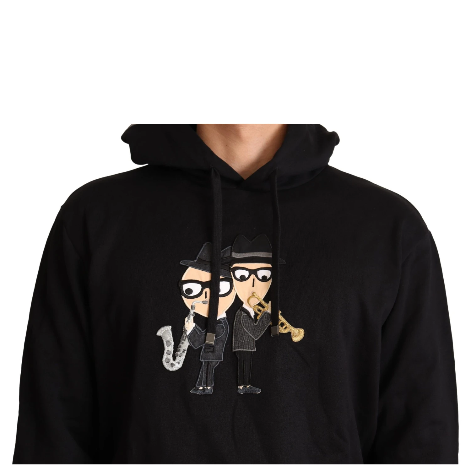 Black Cotton Hooded #dgfamily Sweater