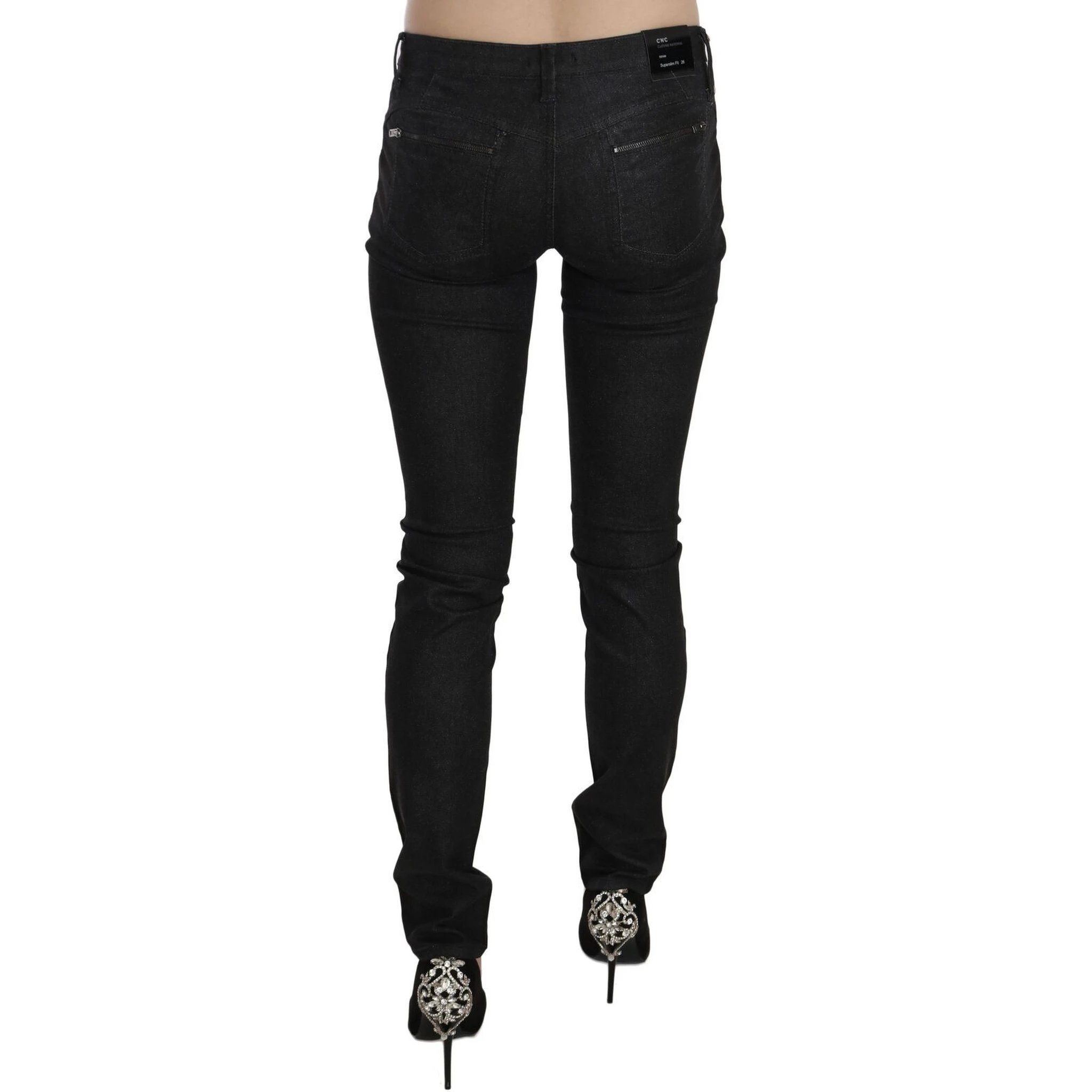 Black Low Waist Skinny Casual Denim Jeans