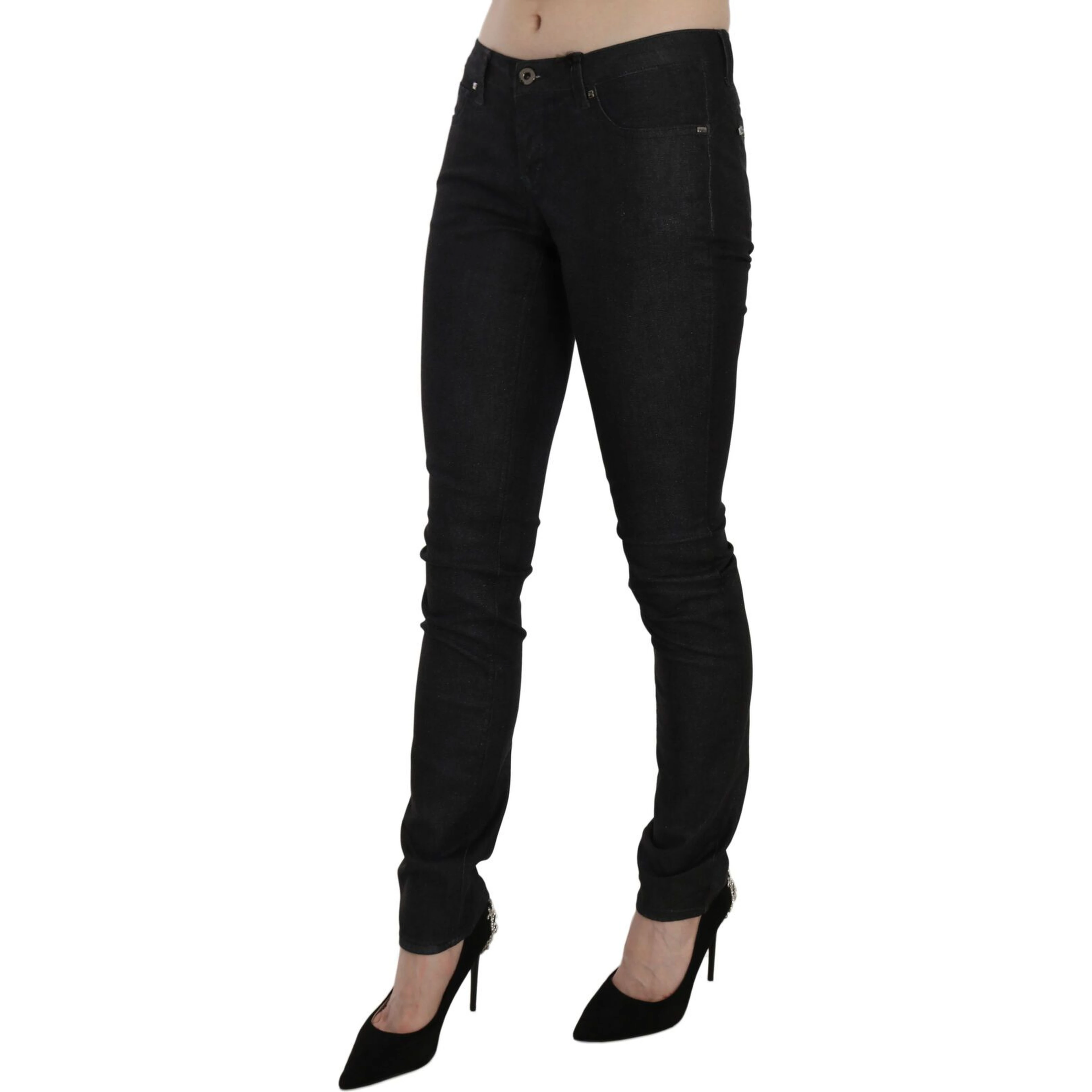 Black Low Waist Skinny Casual Denim Jeans