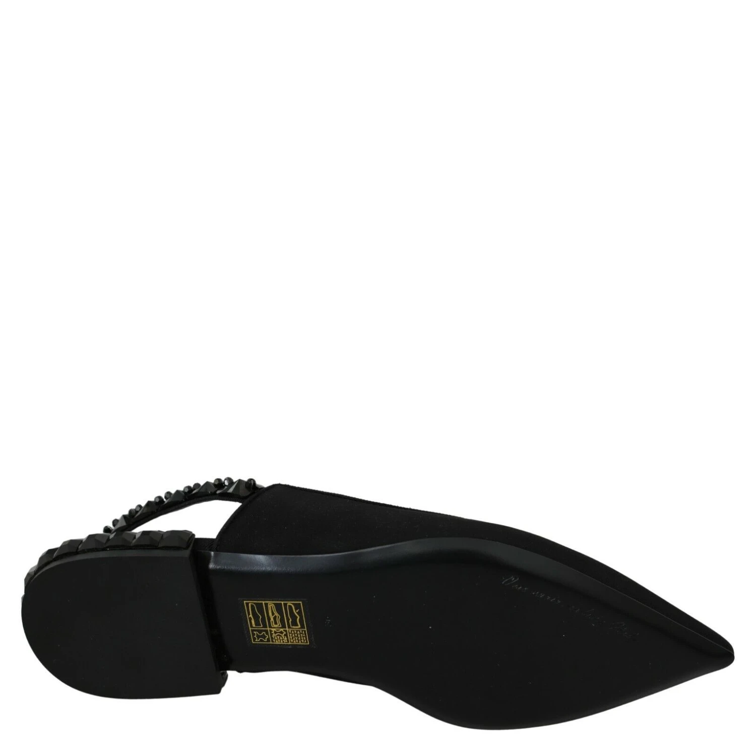 Black Flats Slingback Charmeuse Shoes