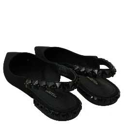 Black Flats Slingback Charmeuse Shoes