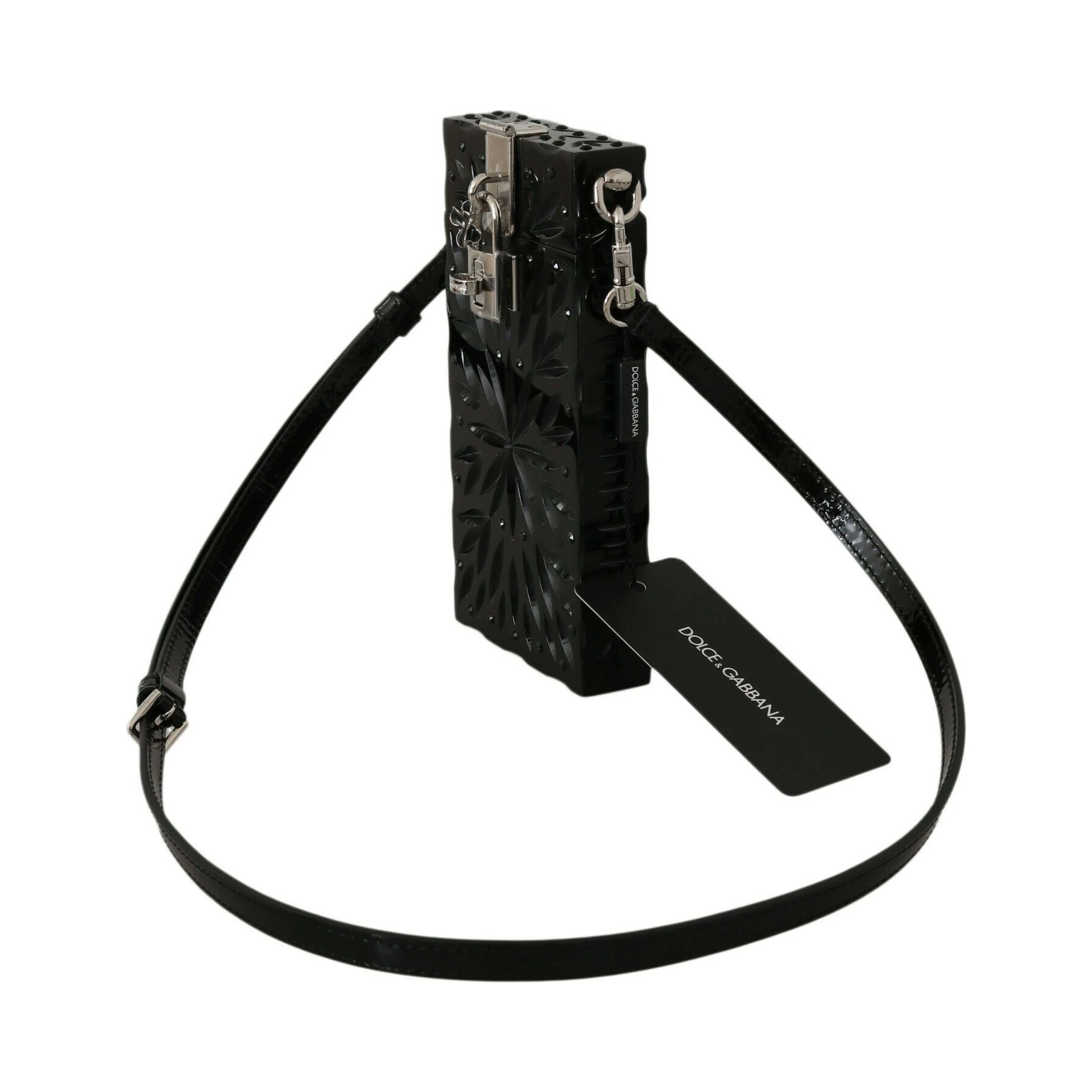 Black Crystal Plexiglass Cross Cigarette Case Holder