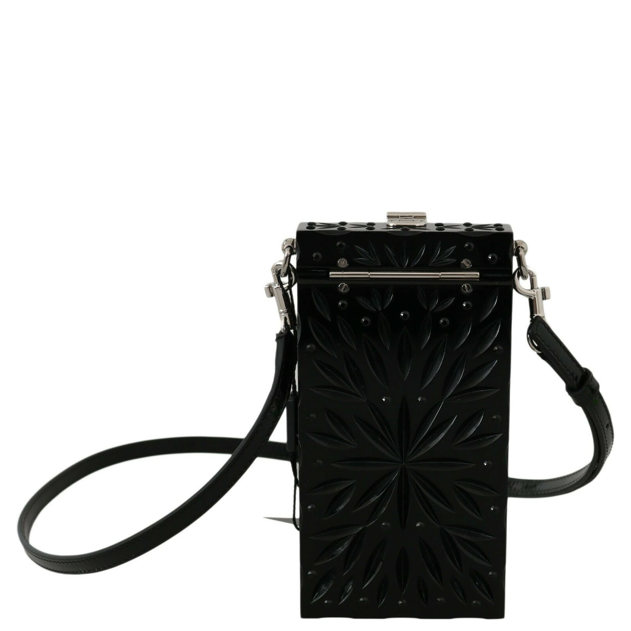Black Crystal Plexiglass Cross Cigarette Case Holder