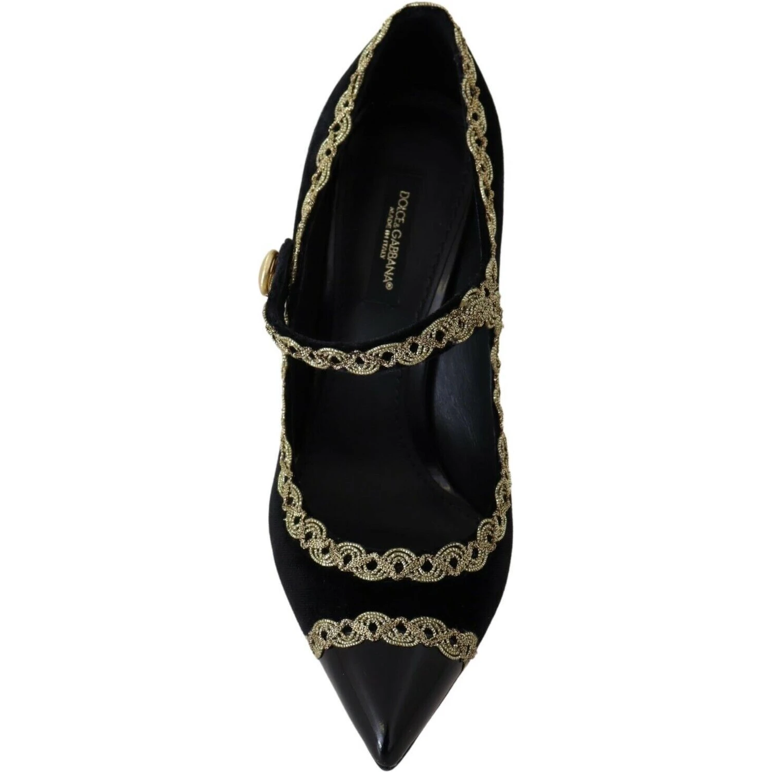 Black Embellished Velvet Mary Jane Pumps Shoes