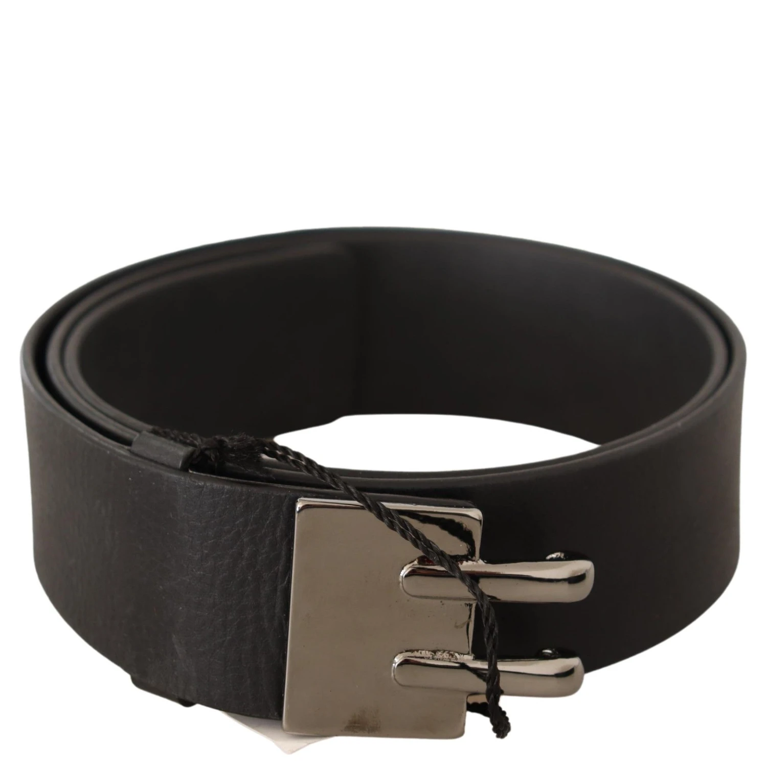 Black Leather Silver Buckle Waist Belt