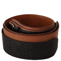 Black Brown Leather Silver Buckle
