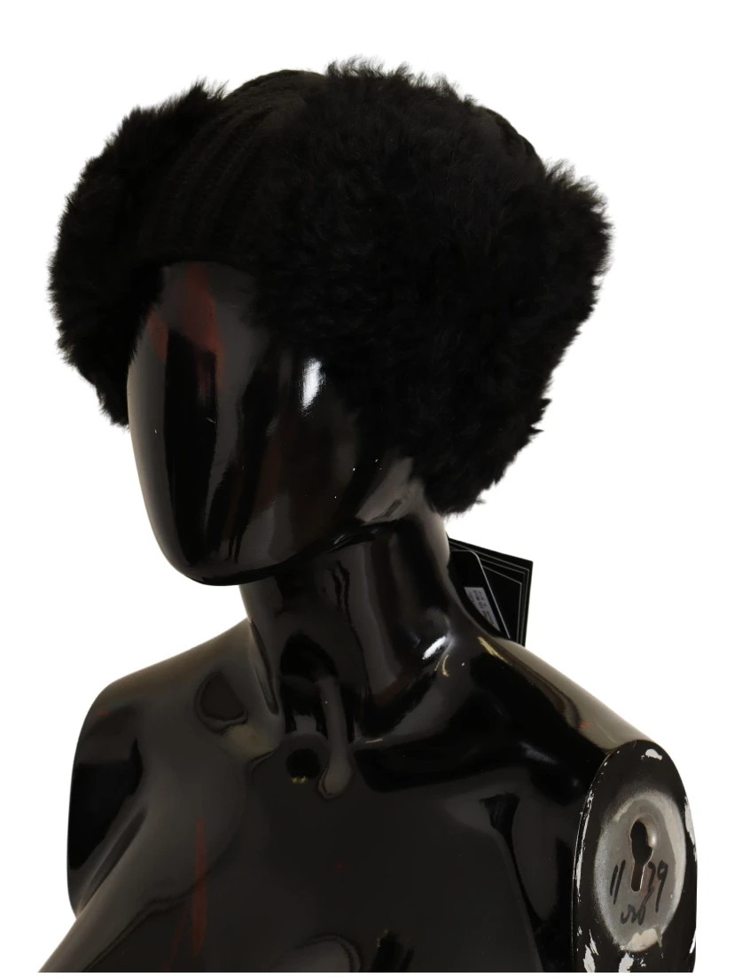 Black Cashmere Fur Women Beanie Women Hat