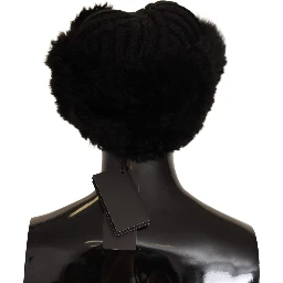 Black Cashmere Fur Women Beanie Women Hat