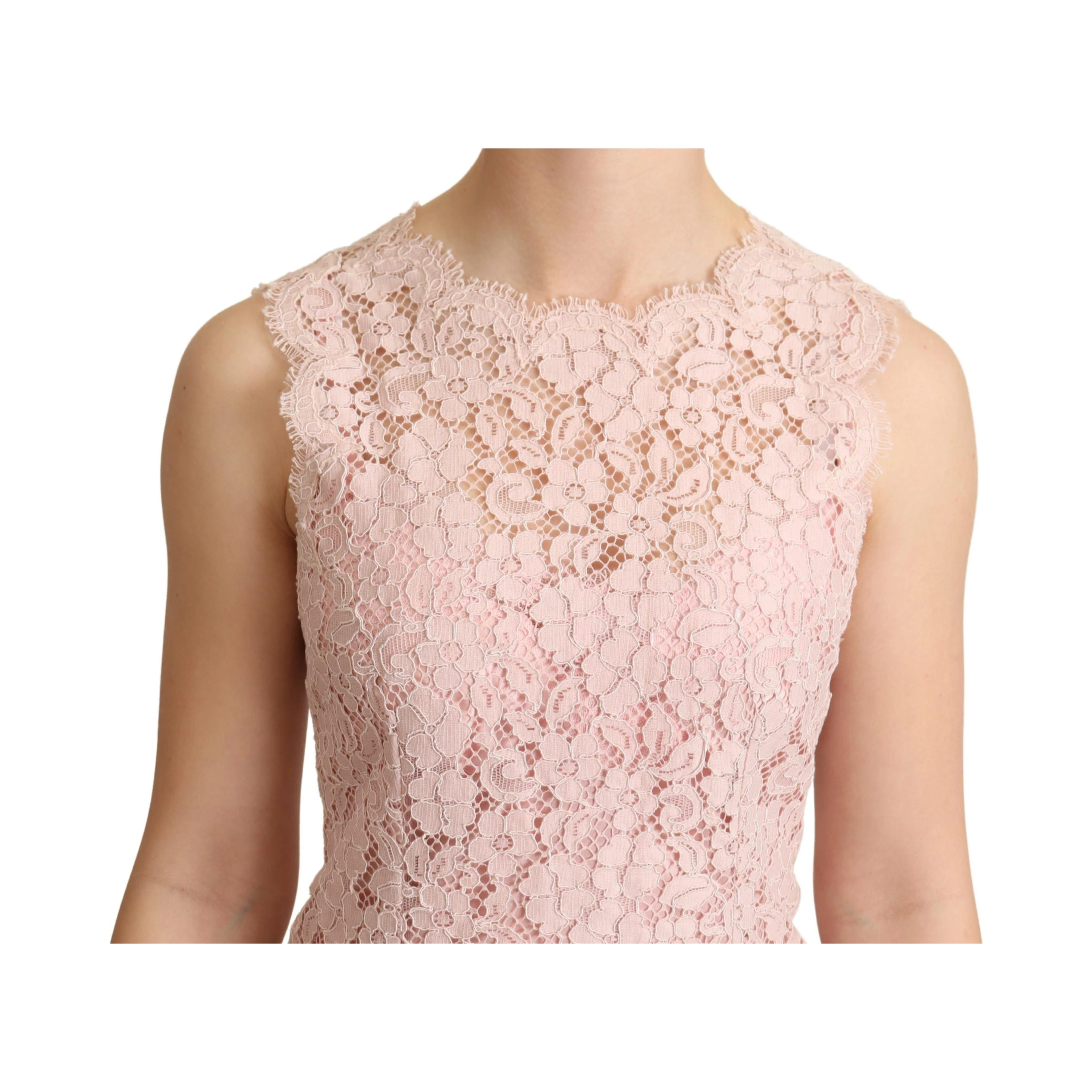 Pink Floral Lace Sleeveless Tank Blouse Top