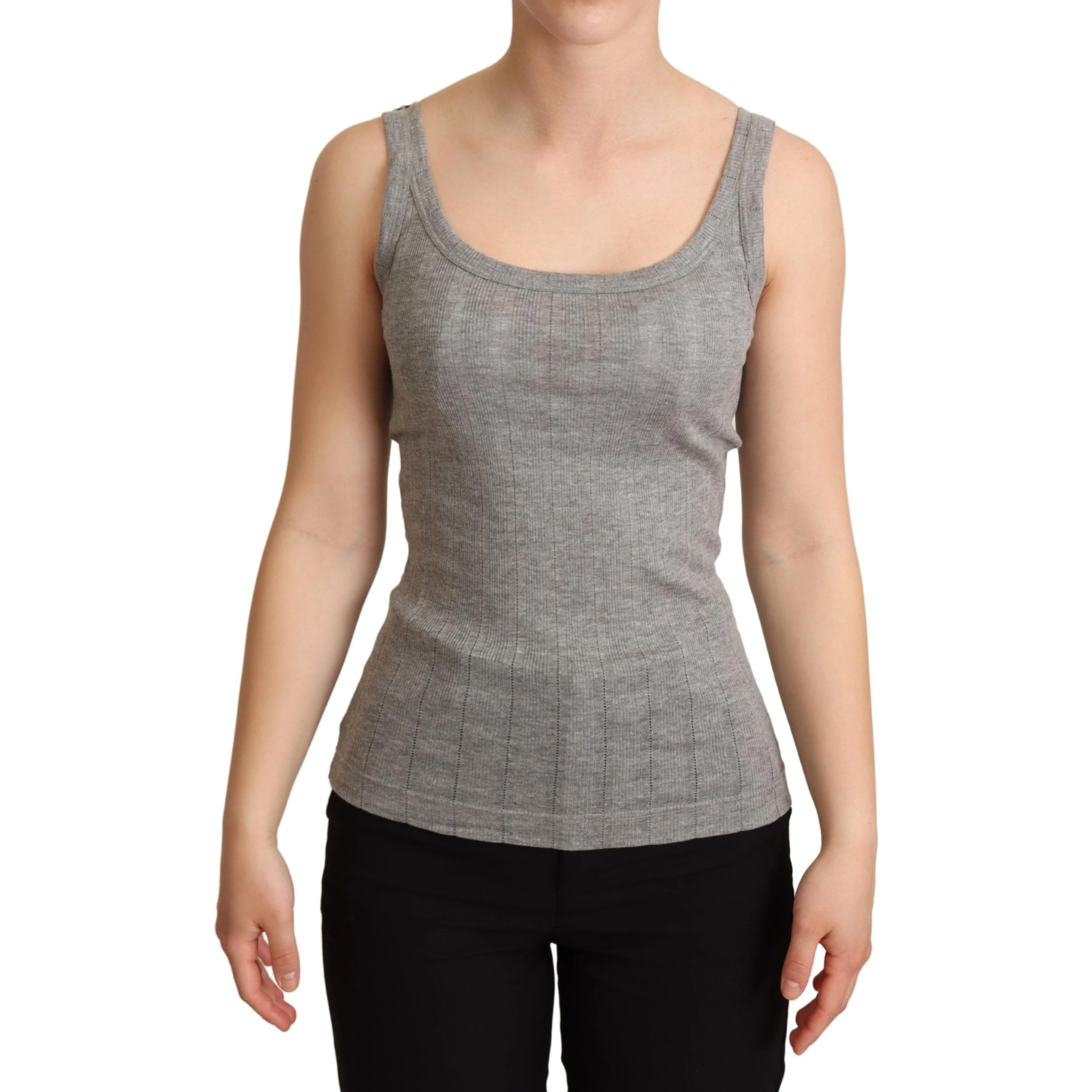 Gray Cotton Modal Canotta Tank Top T-shirt