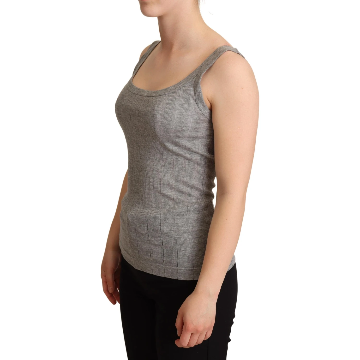 Gray Cotton Modal Canotta Tank Top T-shirt