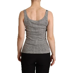 Gray Cotton Modal Canotta Tank Top T-shirt