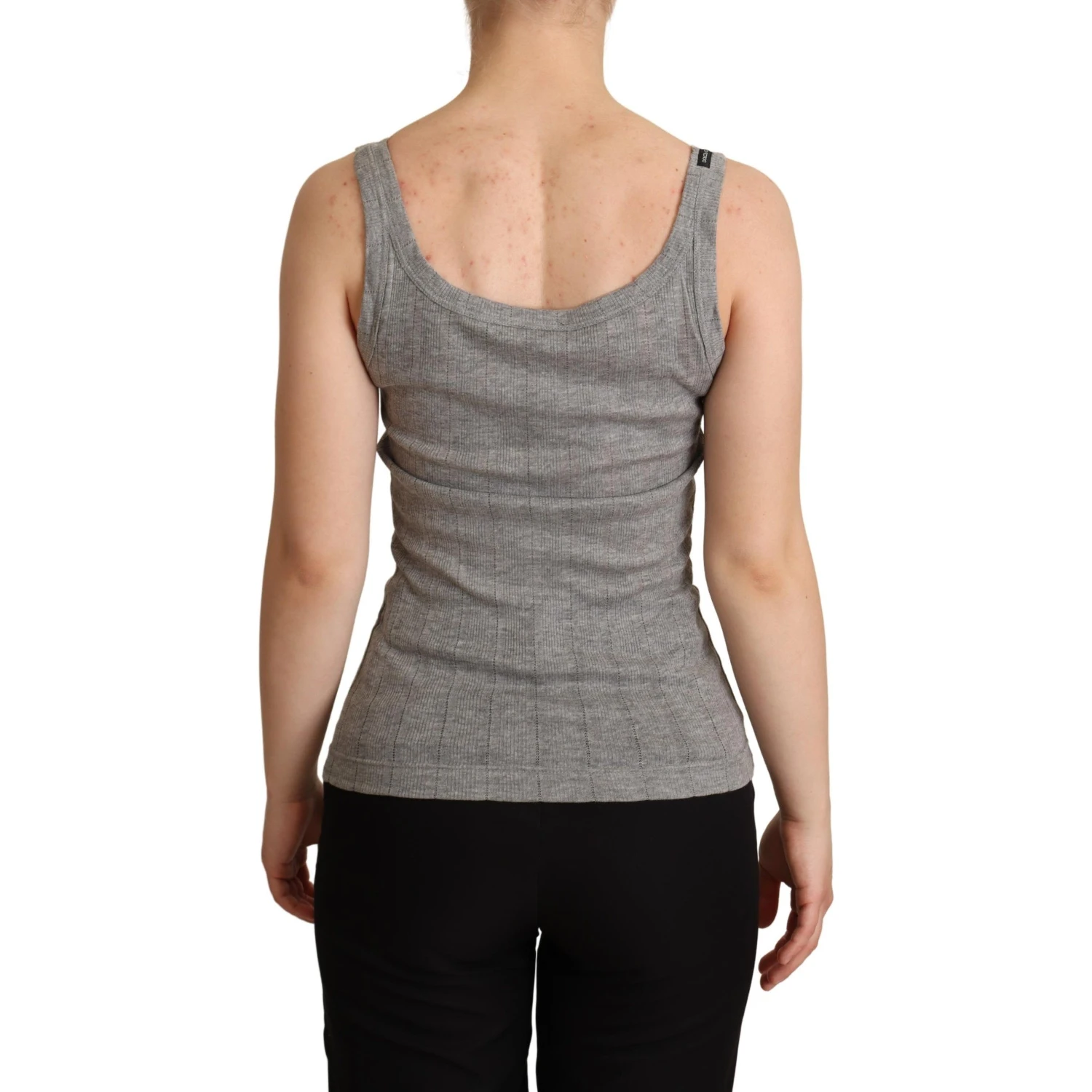 Gray Cotton Modal Canotta Tank Top T-shirt