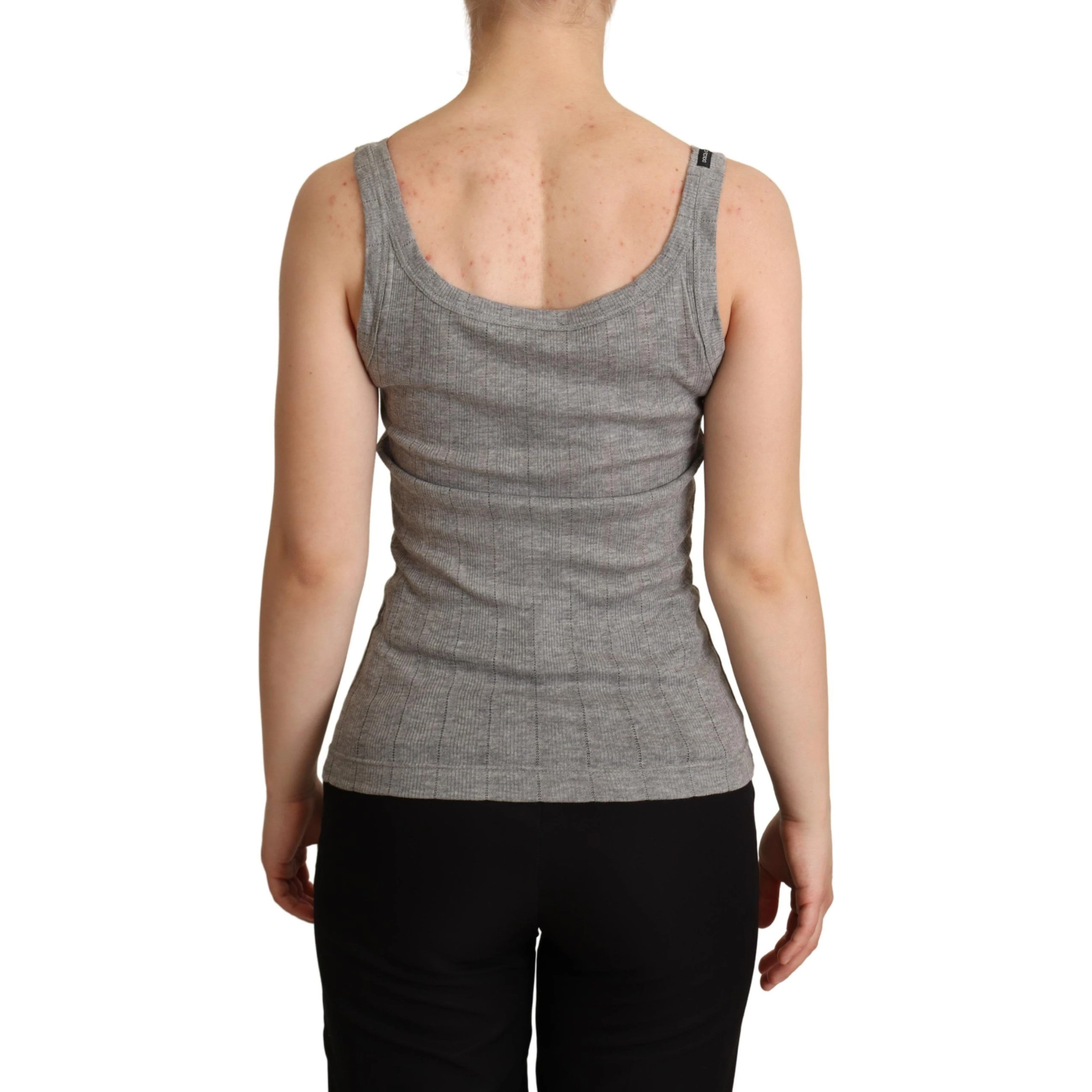 Gray Cotton Modal Canotta Tank Top T-shirt