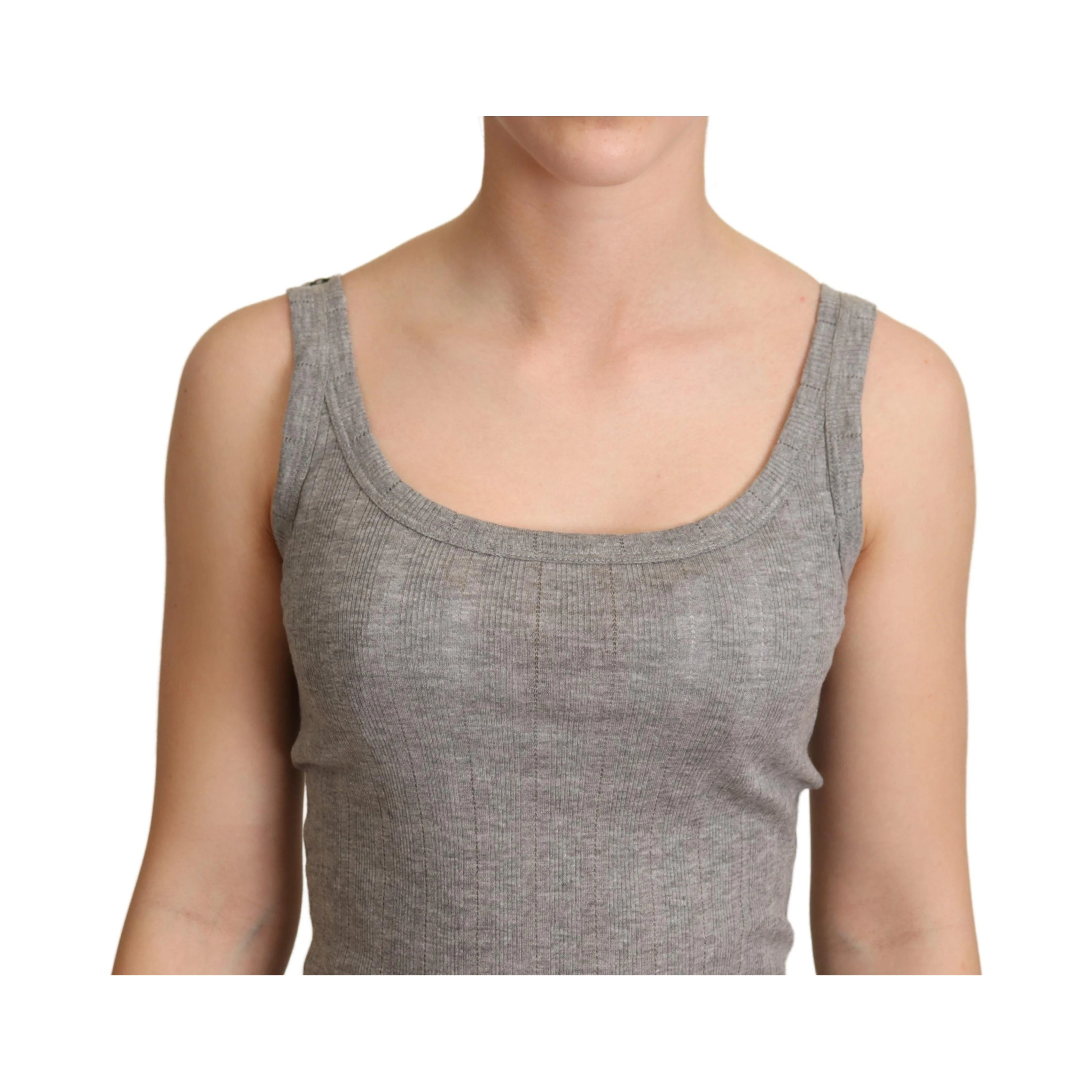 Gray Cotton Modal Canotta Tank Top T-shirt