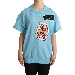 BLue Queen Of Hearts Card Sweater T-shirt