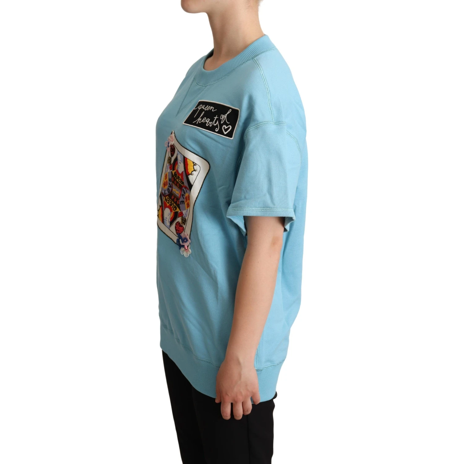 BLue Queen Of Hearts Card Sweater T-shirt