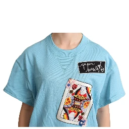 BLue Queen Of Hearts Card Sweater T-shirt