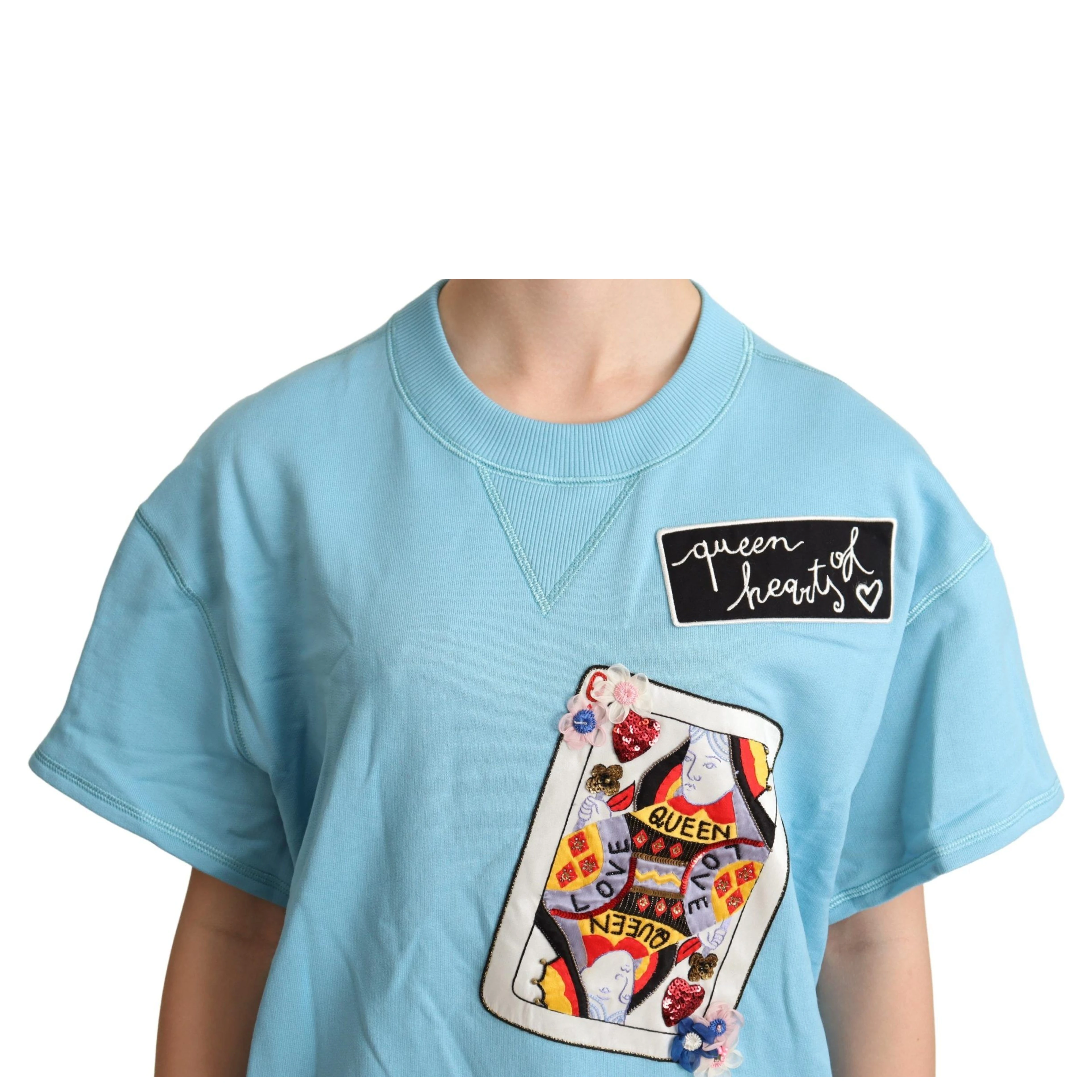 BLue Queen Of Hearts Card Sweater T-shirt