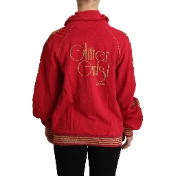Red Full Zip Jacket Sweatshirt Hooded Sweater