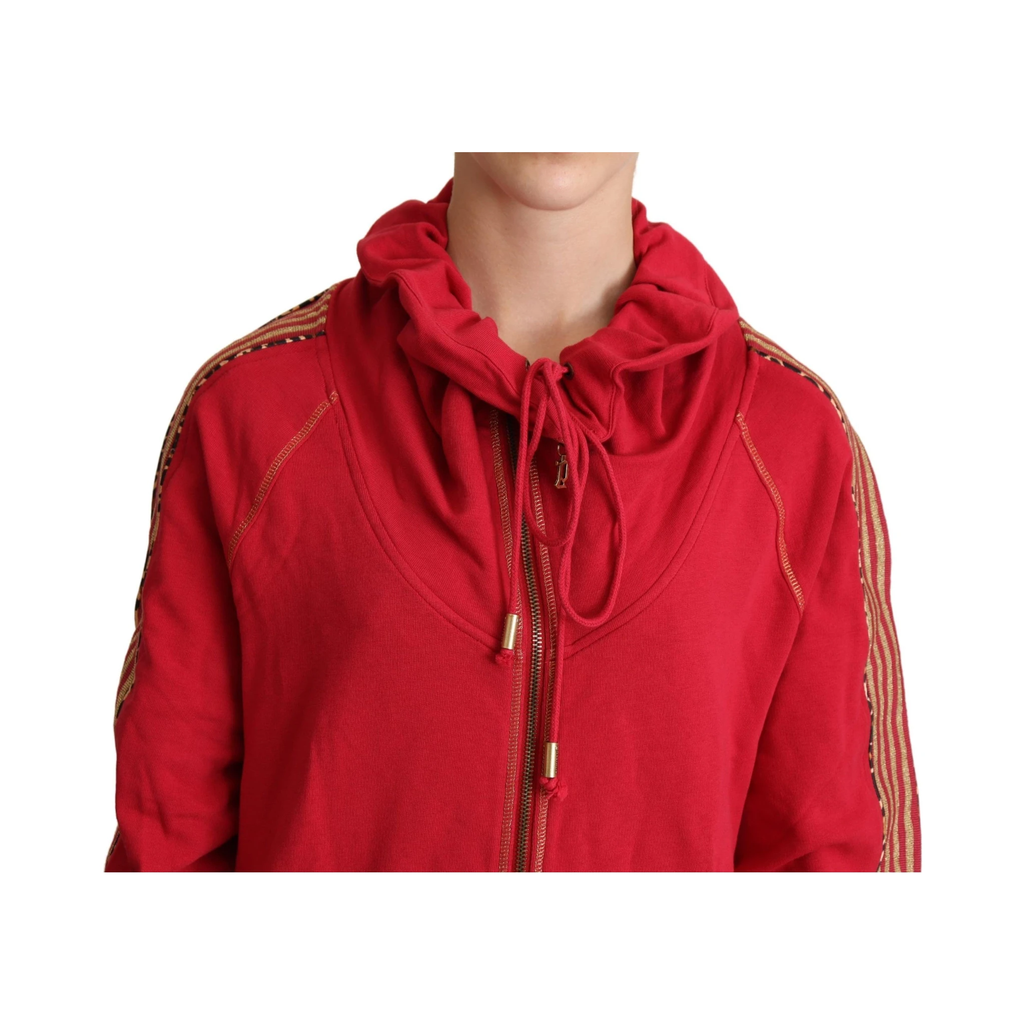 Red Full Zip Jacket Sweatshirt Hooded Sweater