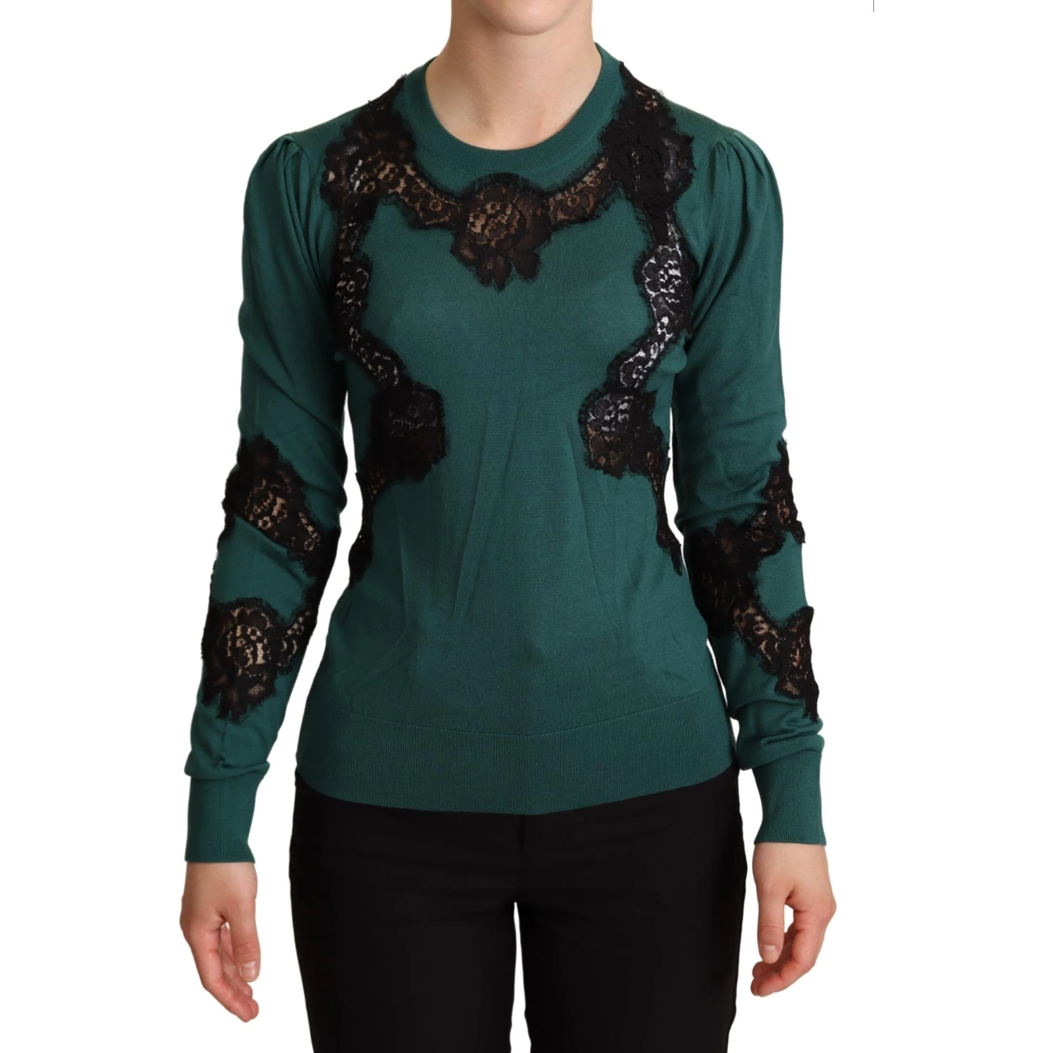 Green Wool Crewneck Sweater