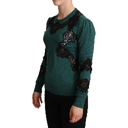 Green Wool Crewneck Sweater