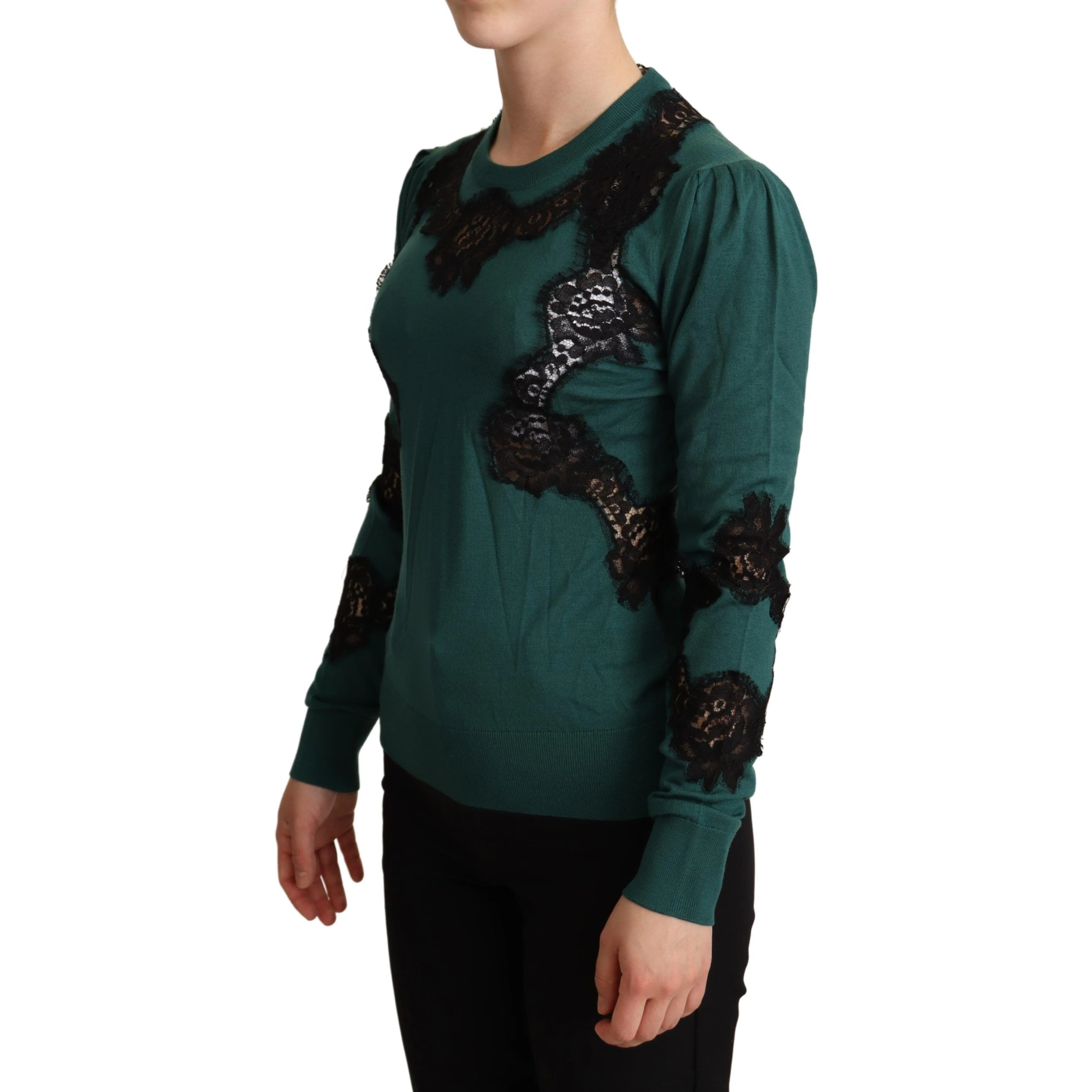 Green Wool Crewneck Sweater