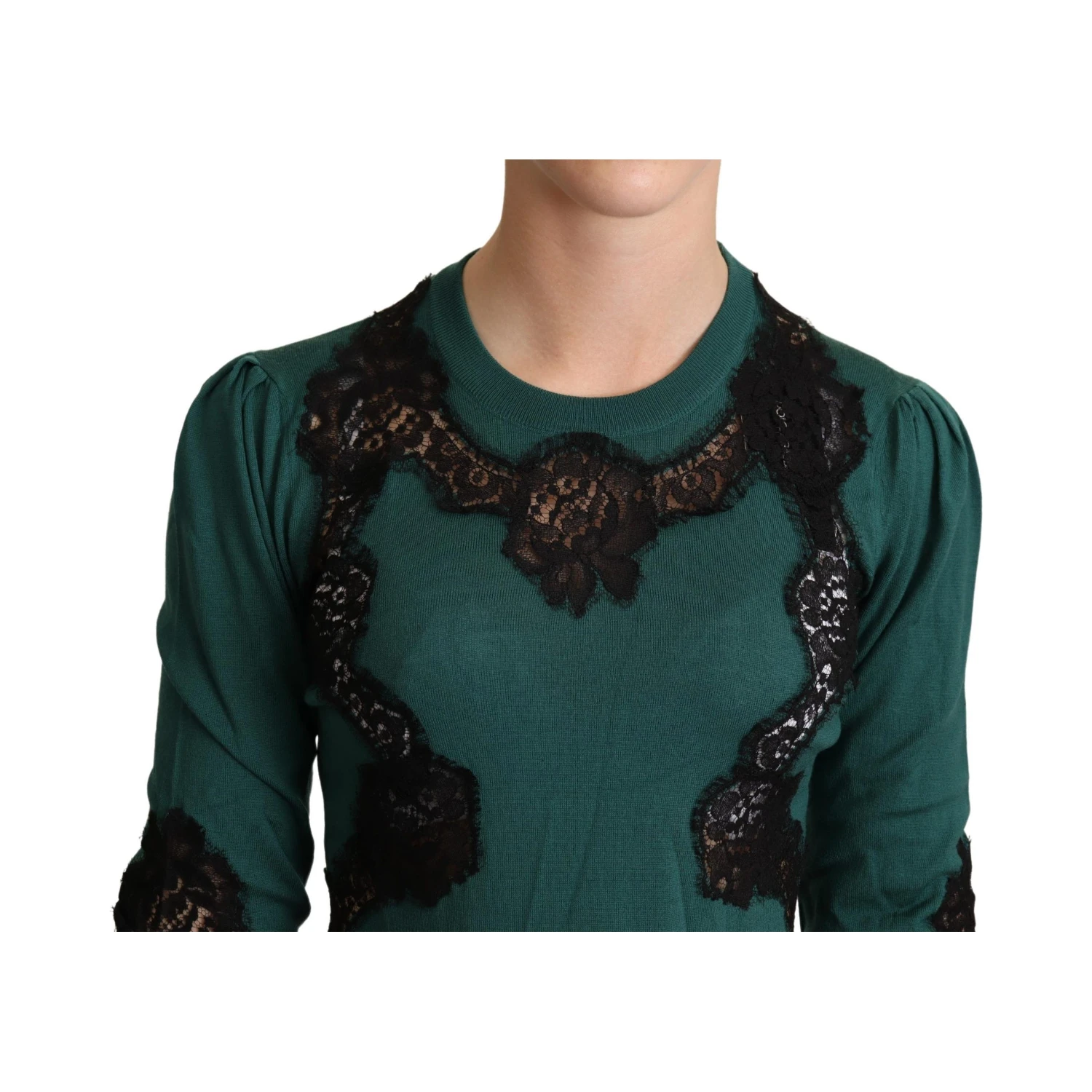 Green Wool Crewneck Sweater