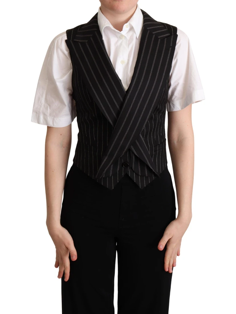 Black Brown Leopard Print Waistcoat Vest