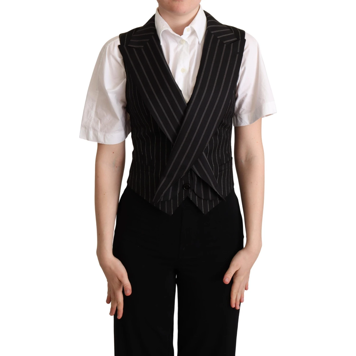 Black Brown Leopard Print Waistcoat Vest