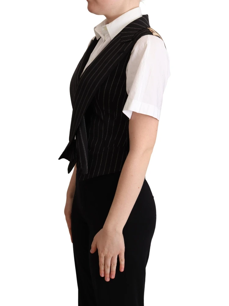 Black Brown Leopard Print Waistcoat Vest alternative