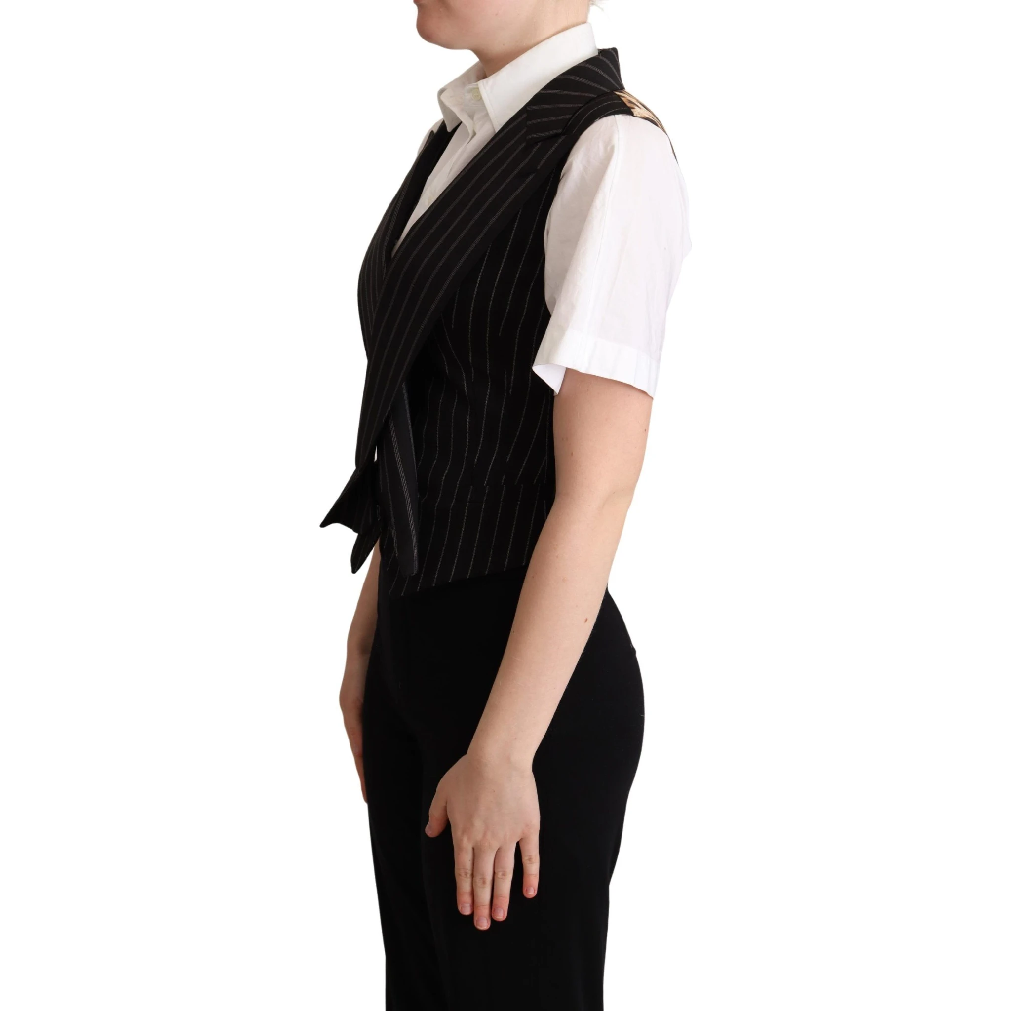 Black Brown Leopard Print Waistcoat Vest