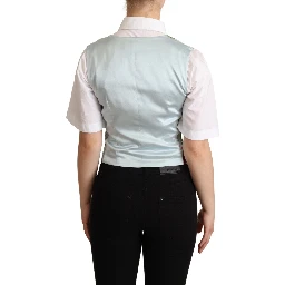 Mint Green Floral Silk Waistcoat Vest