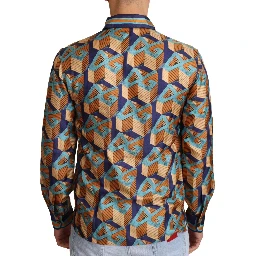 Multicolor DG Logo Silk Mens Top Shirt