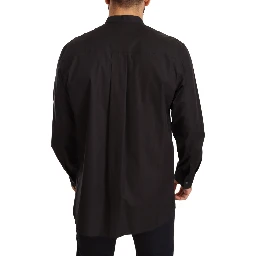 Black Cotton Button Down Casual Shirt